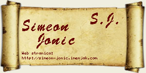 Simeon Jonić vizit kartica